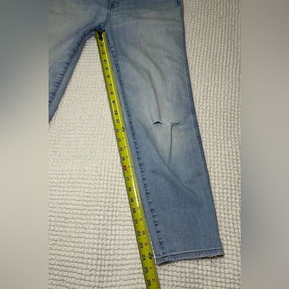 Madewell Stovepipe Jeans Size 28 Light Wash High Rise Straight Leg Raw Hem - Picture 11 of 12